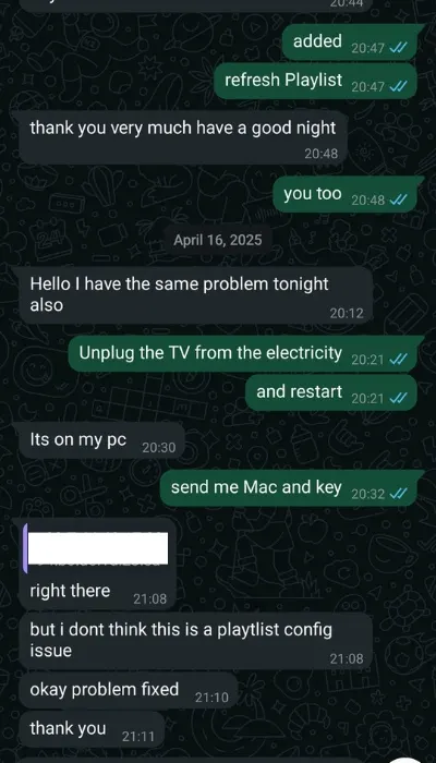 WhatsApp Customer Review